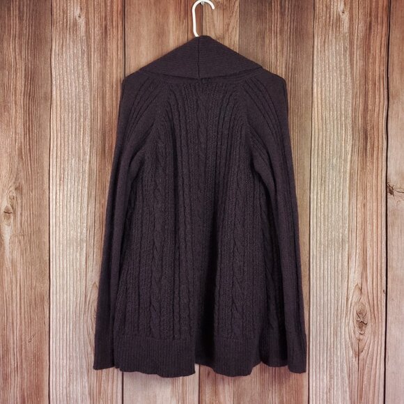 Allsaints Womens Size 10 Galaxy Flex Cardigan Mohair Wool Purple Brown - Picture 6 of 11
